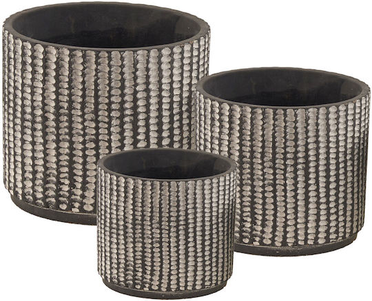 Kashpo Ceramic Set 3pcs Grey Tns 05-950-3050