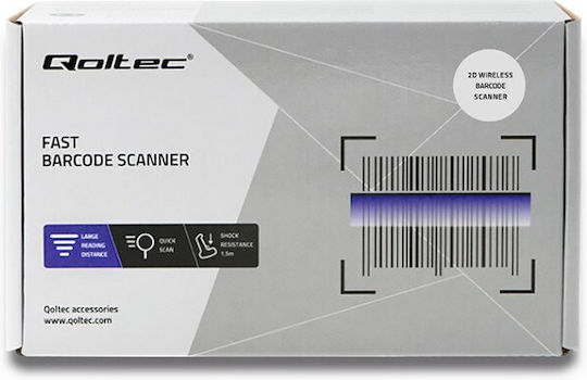 Qoltec Scanner portabil Wireless cu capacitate de citire a codurilor de bare 2D și QR