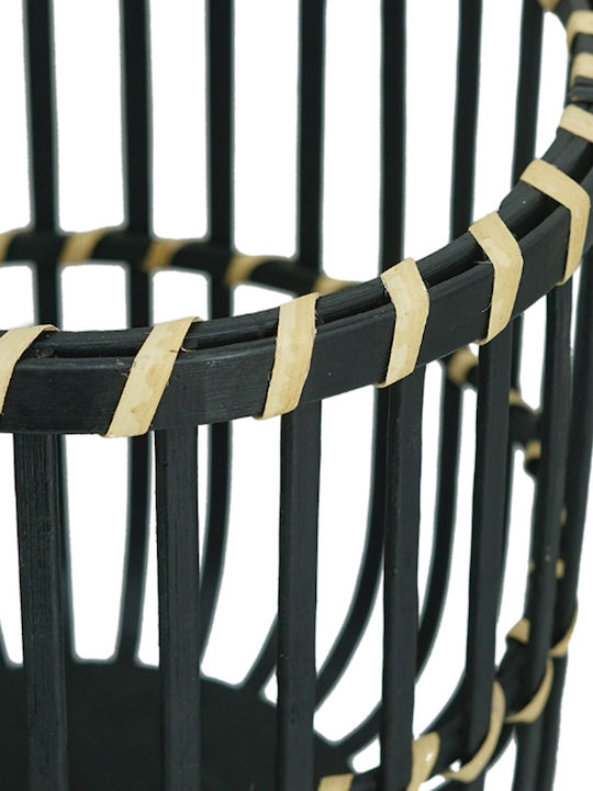 Artekko Planter Rattan Black with Stand 29x29x58cm.