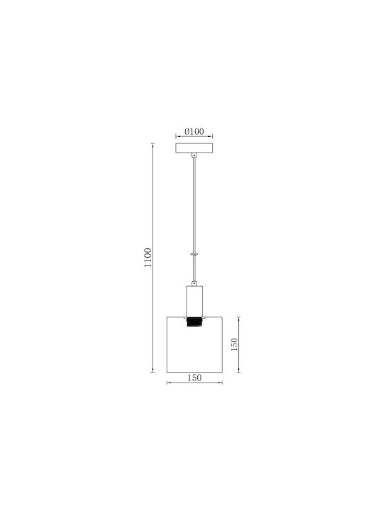 Braytron Κρεμαστό Φωτιστικό Μαύρο LED 15x15εκ.
