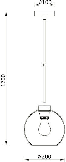 Braytron Hängelampe Schwarz 20cm.