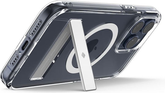 Caseology Capella Mag Kickstand Transparent Durable Hard Case Magsafe Kickstand Apple iPhone 15 Pro Clear White Acs06757