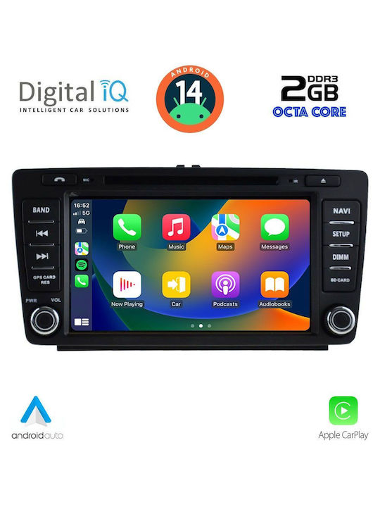 Digital IQ Sistem Audio Auto pentru Skoda Octavia 2005-2012 (Bluetooth/USB/AUX/WiFi/GPS) cu Ecran Tactil 8"