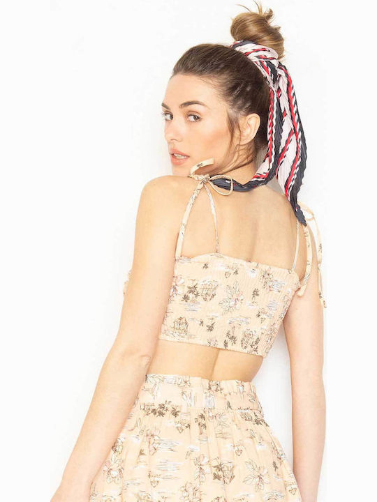 Women's Crop Top with Straps Floral Multi