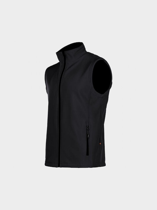 Stenso Aveo Softshell Men's Safety Vest with Fleece Lining Black