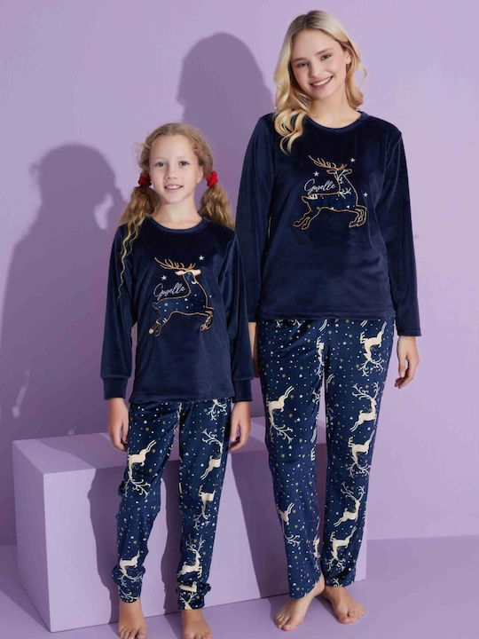 Tarik Winter Damen Pyjama-Set Dark Blue