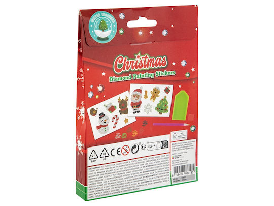 Set creativ tematic de Crăciun Creează 12 autocolante Tehnica picturii cu diamante