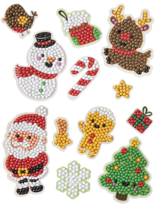 Christmas-themed Creative Set Create 12 Stickers Diamond Painting Technique