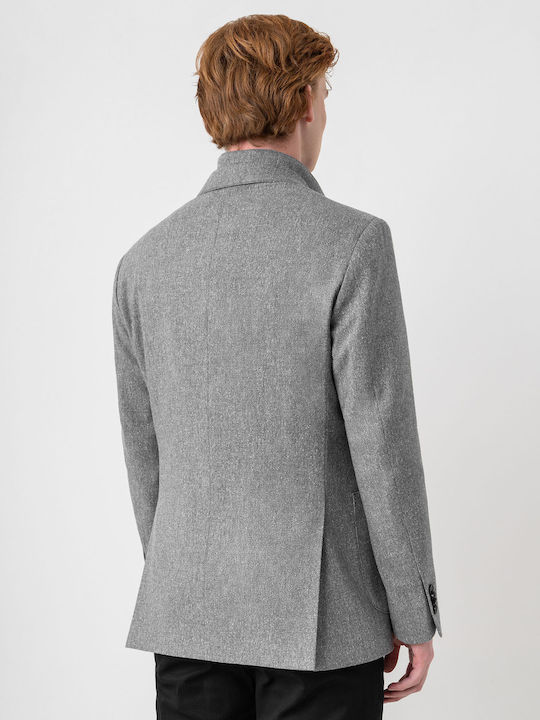 Men's Winter Suit Jacket Slim Fit Grey