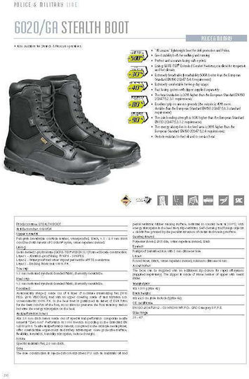 Jolly Joy Cizme Militare Laser II 100% Impermeabile Cu Membrană Gore-Tex Negre