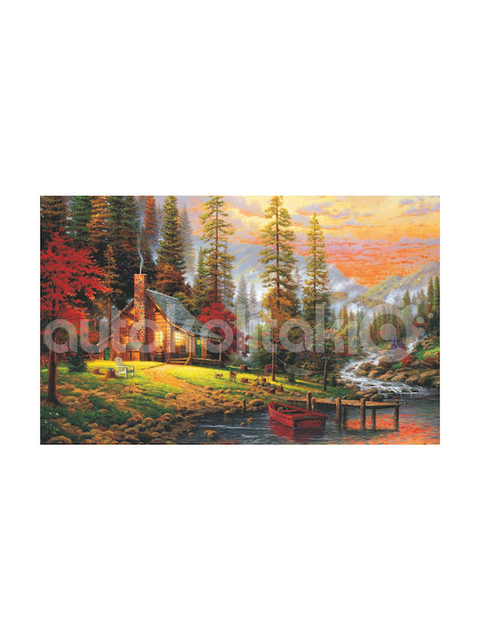 Canvas Painting House In The Forest 80cm X 50cm