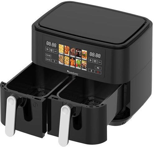 Turbotronic Air Fryer with Double Detachable Bucket 9lt Black TT-DAF8