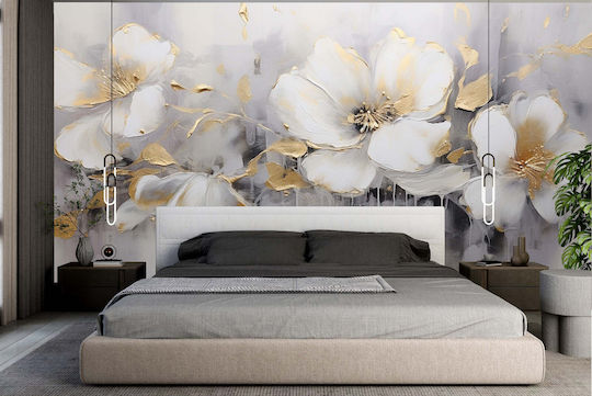 Wall Murals Living Room White Flower Concrete Wallpaper Bedroom 260x390
