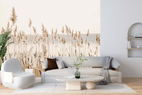 Moderne Tapete Wohnzimmer Tapete Pampasgras Boho Beige 240x360