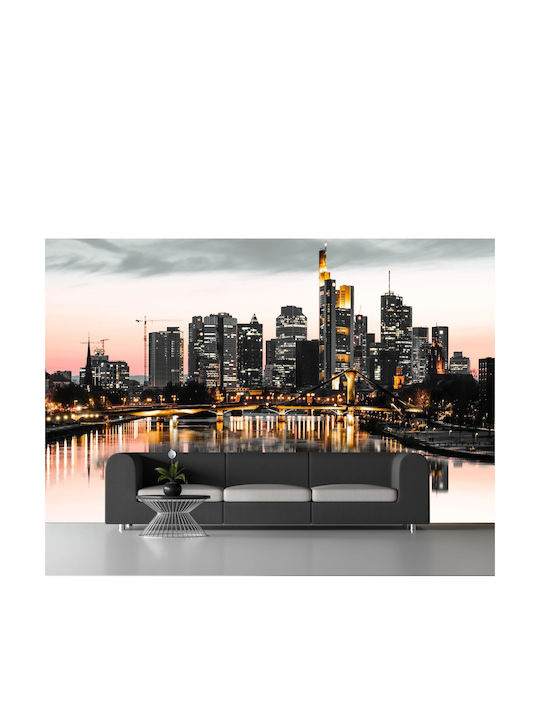 Moderne Wandtapete Wohnzimmer Stadt in Wasserreflexion 240x360