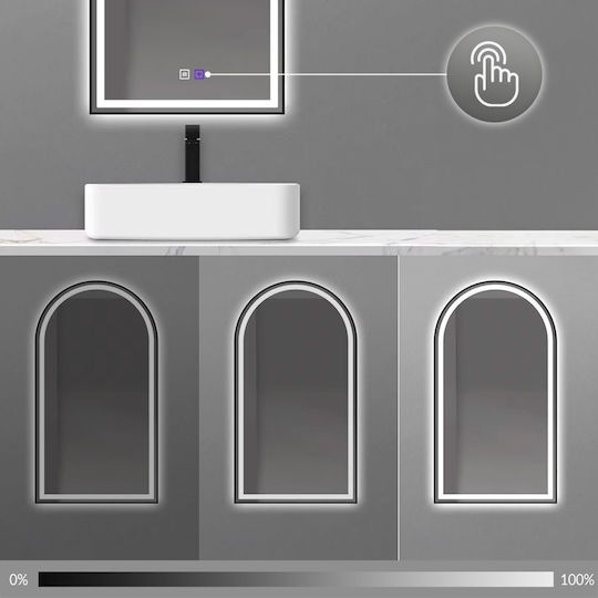 Tutumi Καθρέπτης Οβάλ Μαύρος & LED Φωτισμό 100x60cm
