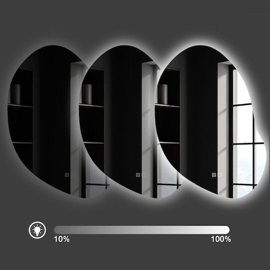Tutumi Καθρέπτης Οβάλ Λευκός & LED Φωτισμό 60x80cm