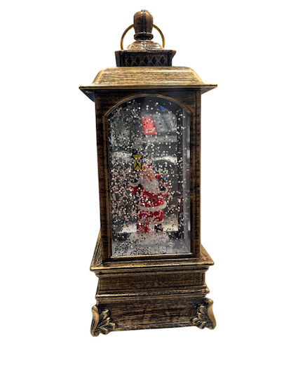 Ornament de Crăciun Lanternă Luminat cu Moș Crăciun 1buc