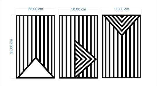 3D Wanddekoration Bild Küche Esszimmer Durchbrochene Linien Panel 95x185