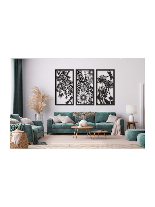 Wanddekoration Wohnzimmer 3D Bild Küche Durchbrochenes Panel Blumen 58x90