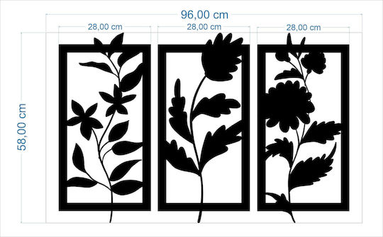 3D Wall Decoration Picture Living Room Kitchen Open Panel Flowers 58x96