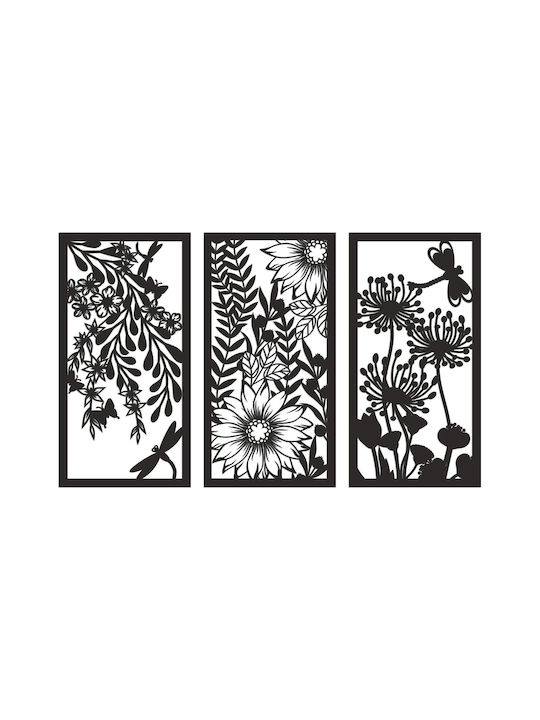 Wanddekoration Wohnzimmer 3D Bild Küche Durchbrochenes Panel Blumen 58x90