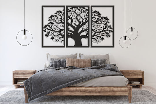 Offene Wandtafel 3D Triptychon Bild Schlafzimmer Baumrahmen 95x159