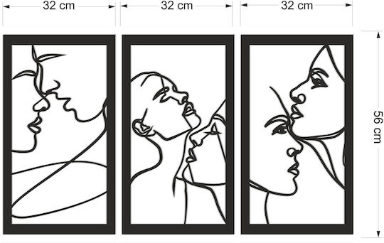 Отворена стенопис спалня платно двойка влюбени 56x96