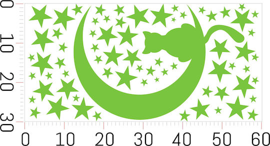 Decowalls Kinder Wandsticker Wand Leuchtend 30x60cm