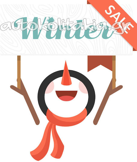 Winterschlussverkauf Aufkleber Schneemann 50cm x 70cm
