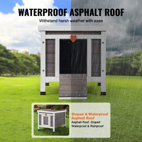 Wooden Cat House Vevor Roof & Doors PVC Xjsmzmbhsdcsjurr1v0