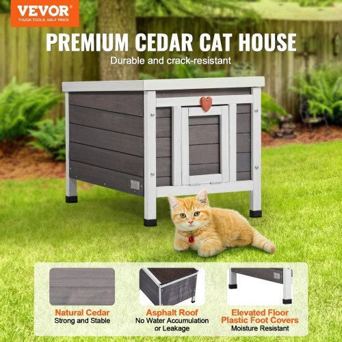 Wooden Cat House Vevor Roof & Doors PVC Xjsmzmbhsdcsjurr1v0