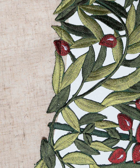 Silk Fashion Ροτόντα 2353 Κοφτό Κόκκινη Ελιά Φ135εκ.