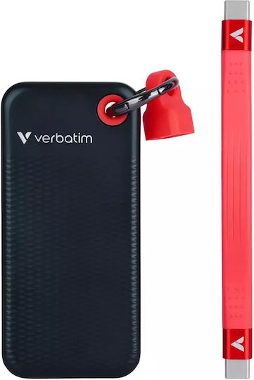 Verbatim Pocket USB 3.2 External SSD 2TB M.2 Black / Red