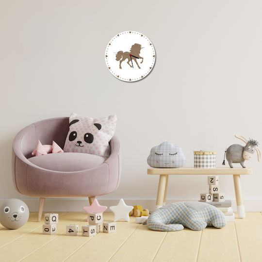 Ceas de Perete pentru Copii cu Unicorn 40cm