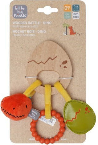 Ξύλινη Κουδουνίστρα Dino Friends 0m+ Baby To Love Bws-btl304850