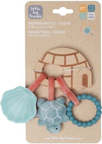 Baby to Love Wooden Rattle Οcean for 0++ Months