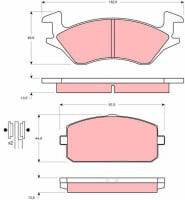 Set Plăcuțe De Frână Partea Din Față Trw Automotive Toyota Starlet 1.0-1.5d 10.79-12.89 Înălțime 44.0mm Lățime 97.5mm Grosime 13.5mm
