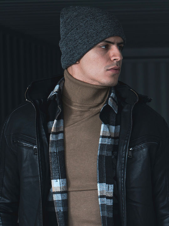 Beanie Unisex Σκούφος Πλεκτός σε Γκρι χρώμα