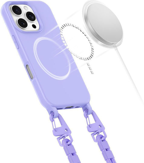 Tech-Protect Magnecklace Back Cover Silicone Lilac (iPhone 16 Pro)