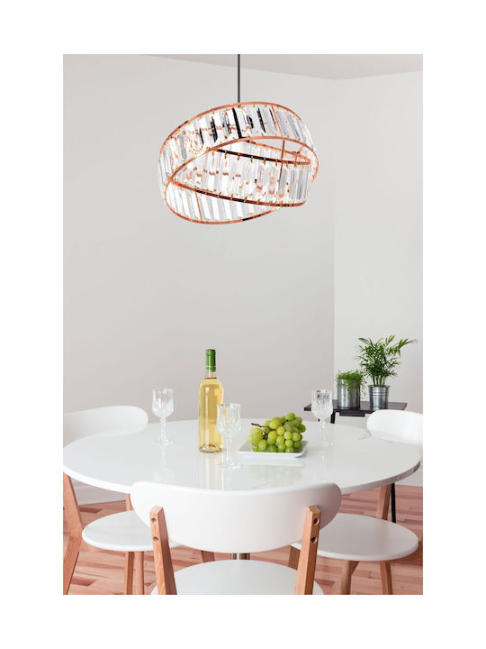 Toolight Hängelampe Rose Gold mit Kristallen