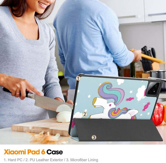 Techsuit Foldpro Флип Капак Многоцветен (Xiaomi Pad 6S Pro 12.4)