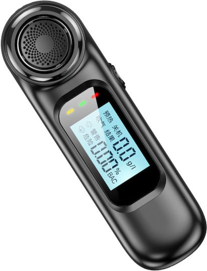 Alcooltest Aec Am01 Fără Contact Fără Reîncărcări Precizie + 0,01% Bac Afișaj Lcd Color Autonomie Baterie 200 Teste Indicator de Risc 8x2x1,5 Cm Negru Mat