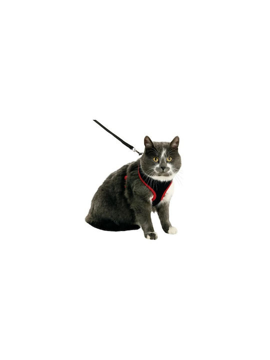 Нагръдник за котка Flamingo Червено Черно 36-48/120см 0000005042