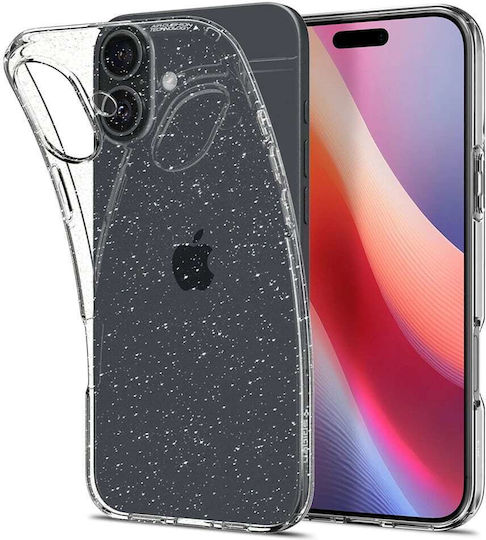 Spigen Liquid Crystal Glitter Umschlag Rückseite Silikon 0.3mm Crystal Quartz (iPhone 16 Plus)
