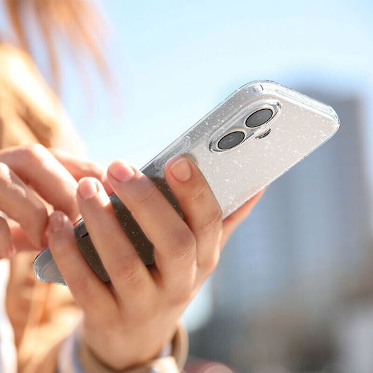 Spigen Liquid Crystal Glitter Umschlag Rückseite Silikon 0.3mm Crystal Quartz (iPhone 16 Plus)