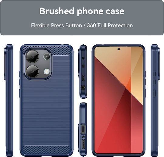 Techsuit Carbon Back Cover Silicon Albastru (Redmi Note 13 4G)
