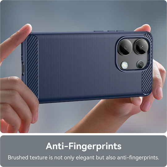 Techsuit Carbon Back Cover Silicon Albastru (Redmi Note 13 4G)
