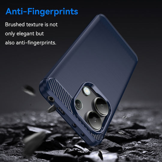 Techsuit Carbon Back Cover Silicon Albastru (Redmi Note 13 4G)