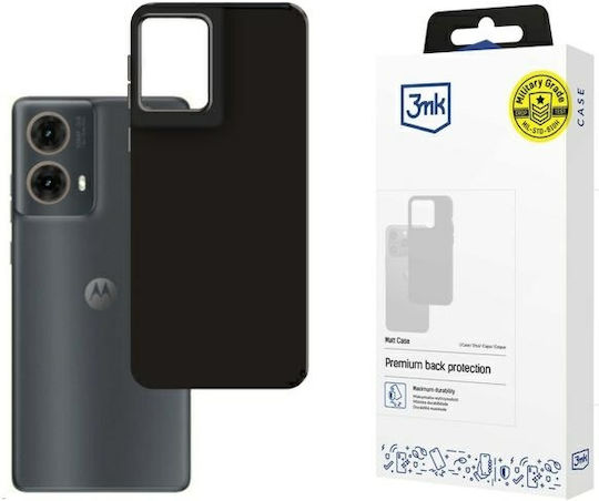 3MK Matt Umschlag Rückseite Silikon Schwarz (Moto G85)